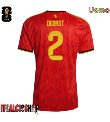 Belgio Zeno Debast #2 Prima Maglia Mondiali 2026 Manica Corta